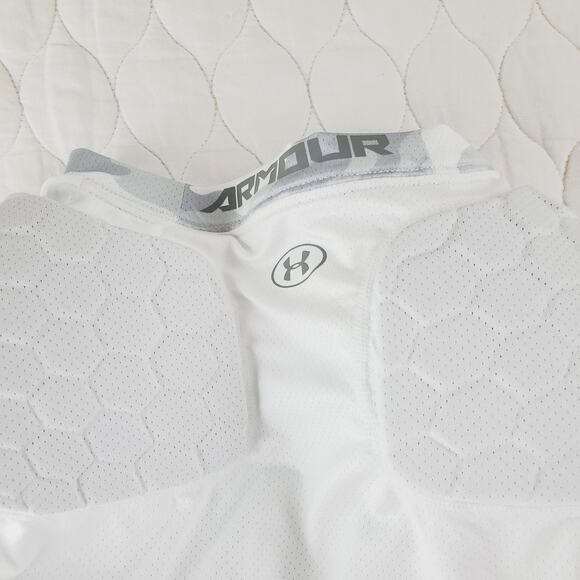 Under Armour Shirt Youth Large White Gray Camo Gameday M Hex Pad Padded Football - Picture 7 of 12